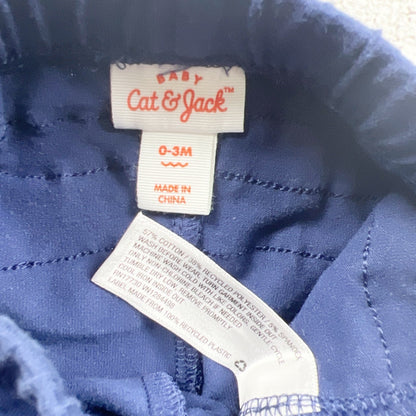 Cat & Jack Baby Girl Ruffle Butt Leggings Navy Blue Gold Star Print 0-3 Months