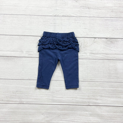 Cat & Jack Baby Girl Ruffle Butt Leggings Navy Blue Gold Star Print 0-3 Months