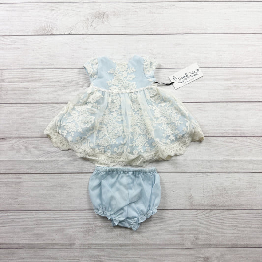 Pippa & Julie Baby Girl Dress Lace Overlay Party Dress NWT 0-3 Months