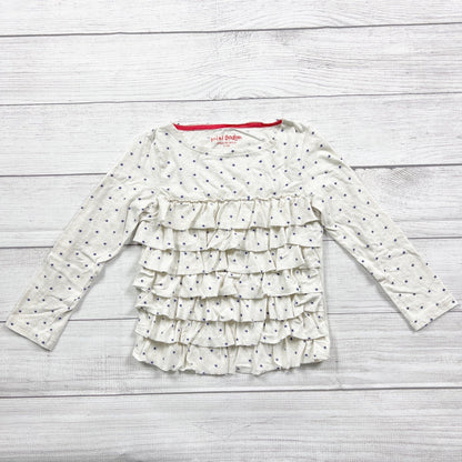 Mini Boden Girls Tiered Ruffle Star Print Long Sleeve Top 5-6