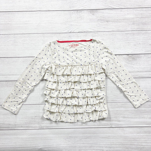 Mini Boden Girls Tiered Ruffle Star Print Long Sleeve Top 5-6