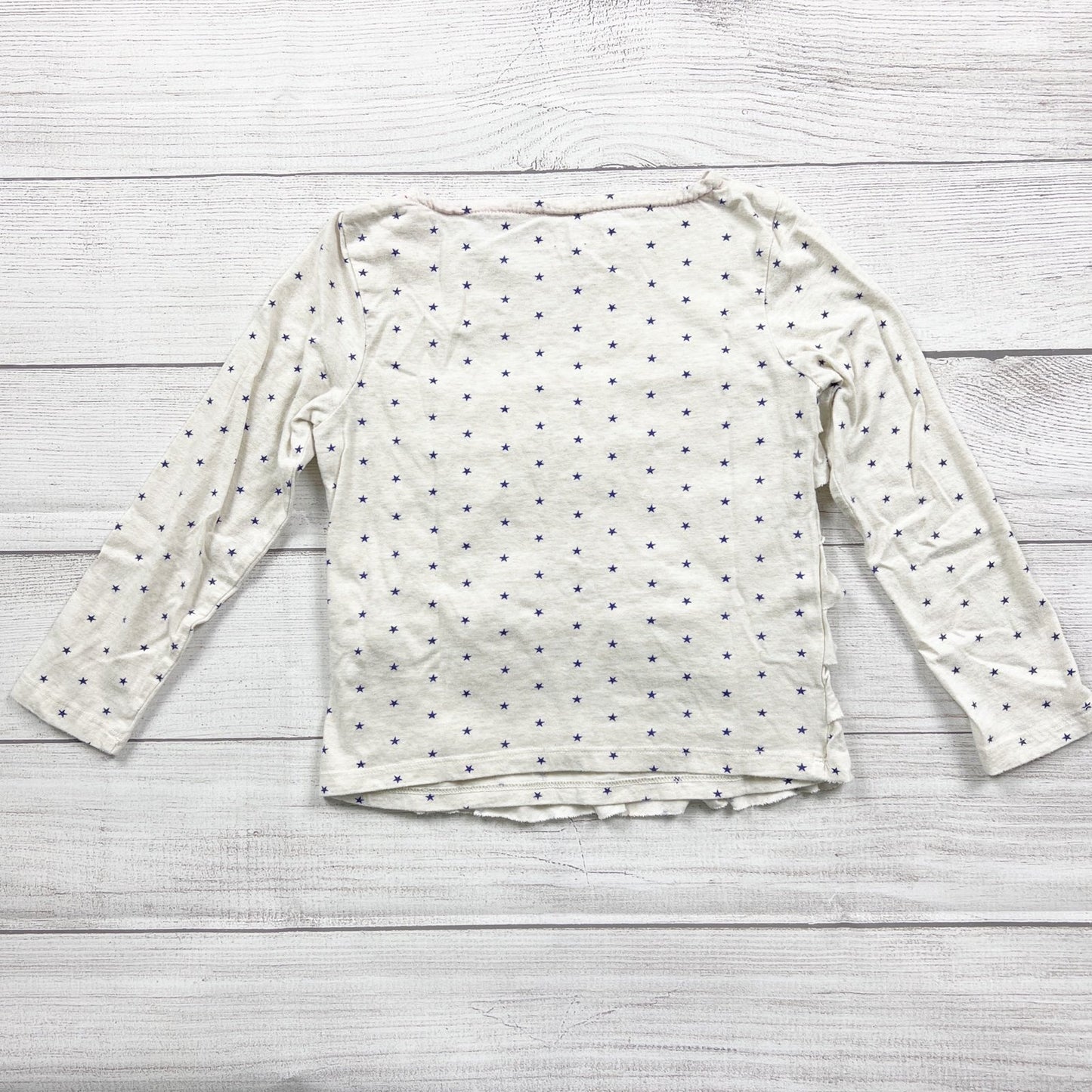 Mini Boden Girls Tiered Ruffle Star Print Long Sleeve Top 5-6
