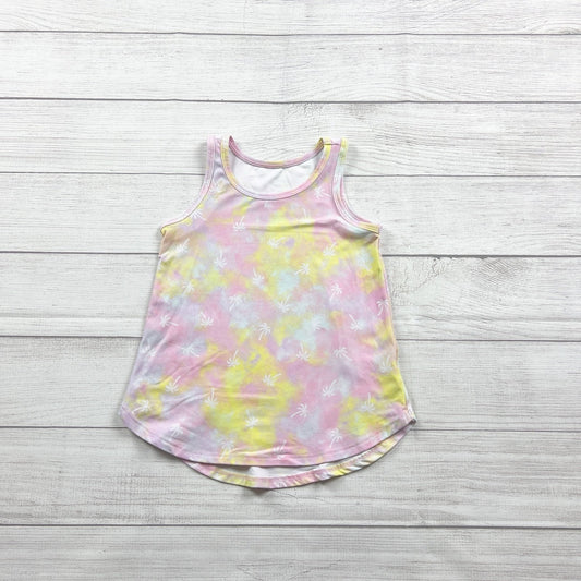 Wonder Nation Sleeveless Tank Top Pastel Tie Dye Palm Tree Print XS 4-5