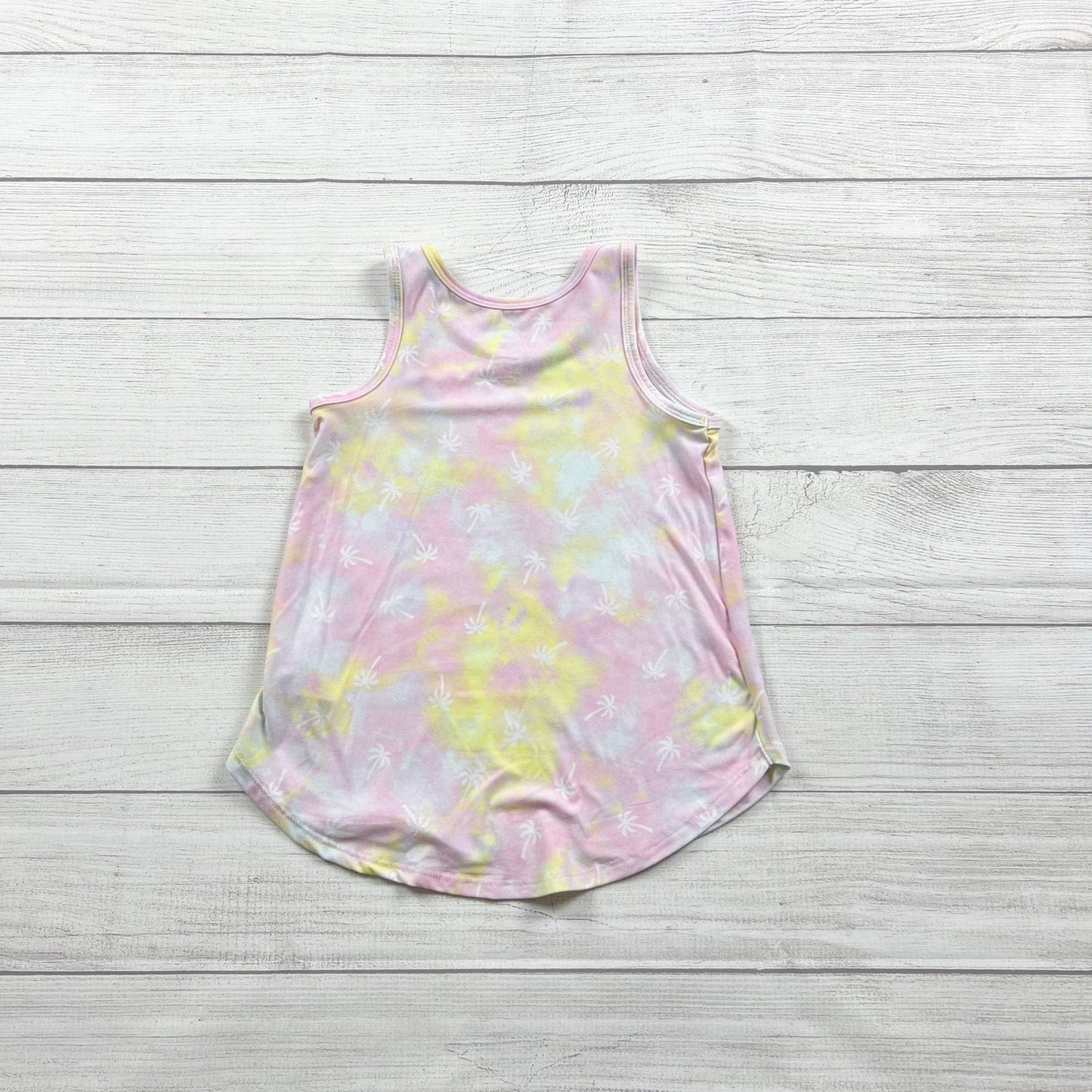 Wonder Nation Sleeveless Tank Top Pastel Tie Dye Palm Tree Print XS 4-5