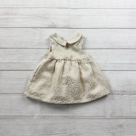 Cat & Jack Baby Sleeveless Metallic Polka Dot Dress Cream Gold 6-9 Months