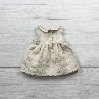 Cat & Jack Baby Sleeveless Metallic Polka Dot Dress Cream Gold 6-9 Months