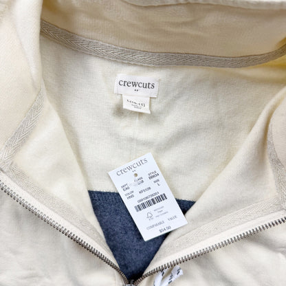J.Crew Crewcuts Boys 1/4 Zip Pullover Colorblock Sweatshirt NWT L 10-11