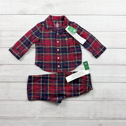 Baby Gap Toddler Flannel Pajama Set Plaid Button Up NWT 12-18 Months