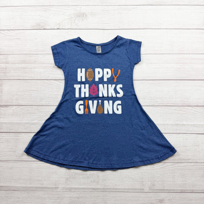 Instant Message Happy Thanksgiving Toddler Girls Graphic A-Line Dress 4T