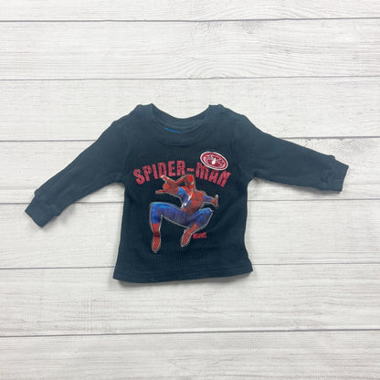 The Amazing SpiderMan Boys Waffle Knit Shirt Long Sleeve Graphic Top 9-12 Months