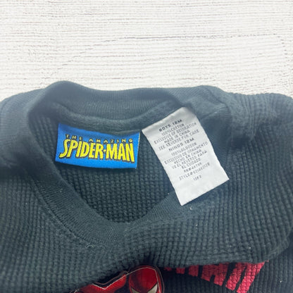 The Amazing SpiderMan Boys Waffle Knit Shirt Long Sleeve Graphic Top 9-12 Months
