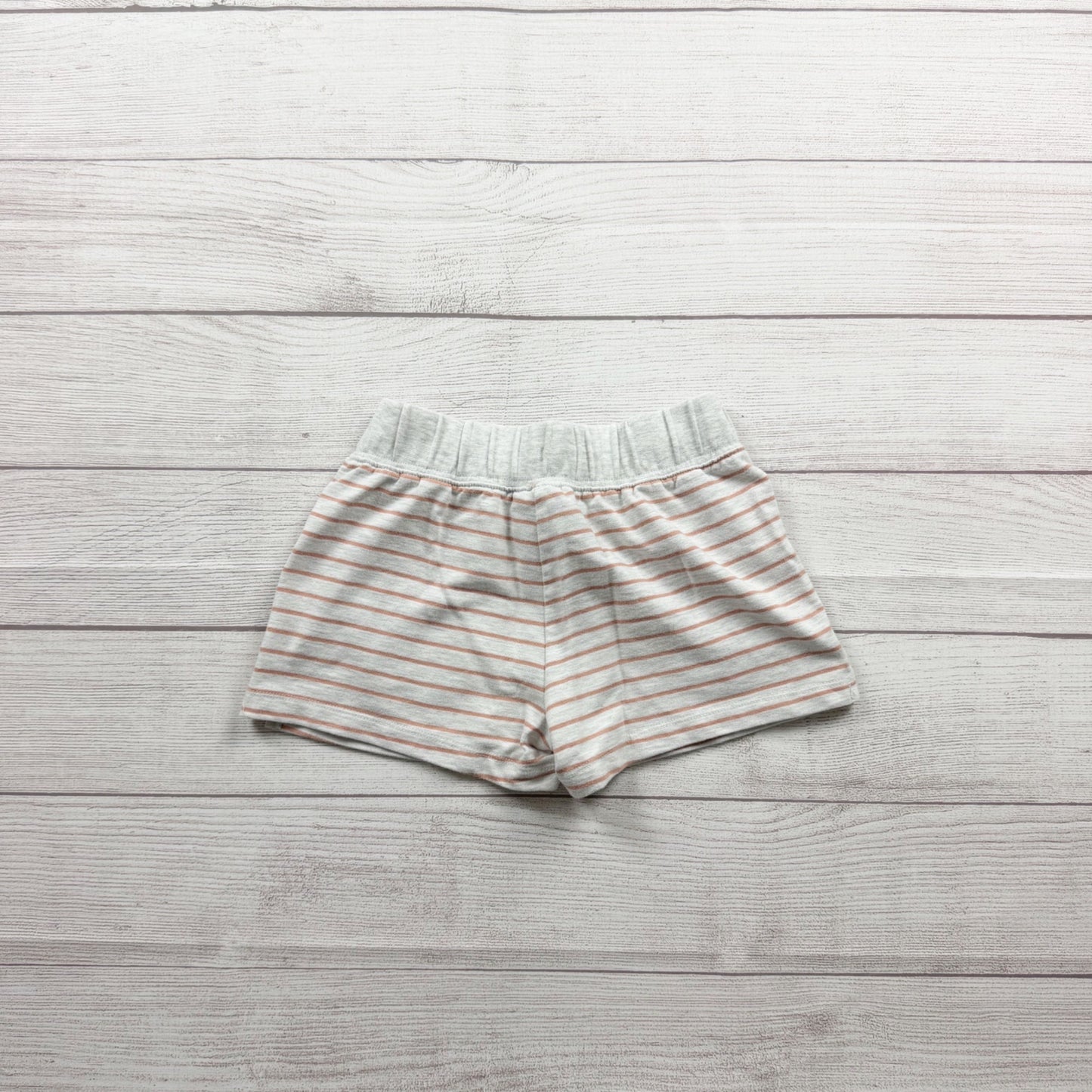Nike Girls Striped Gray French Terry Shorts Pink Logo 6X