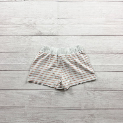 Nike Girls Striped Gray French Terry Shorts Pink Logo 6X