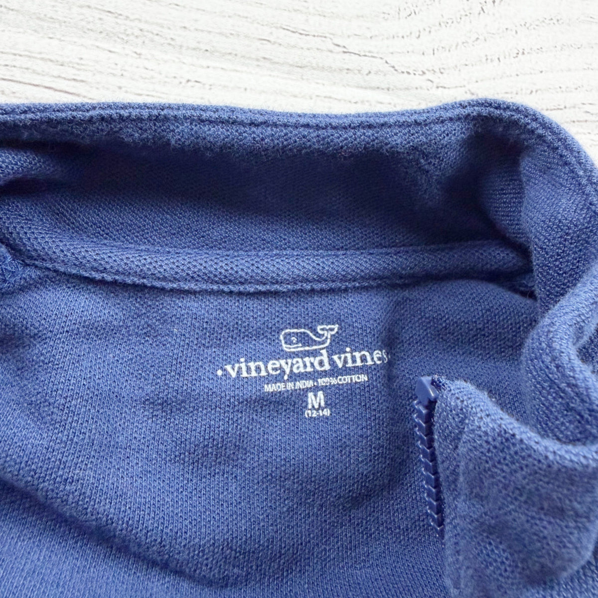 Vineyard Vines Blue Quarter Zip Pullover Sweatshirt Lightweight Cotton M 12-14