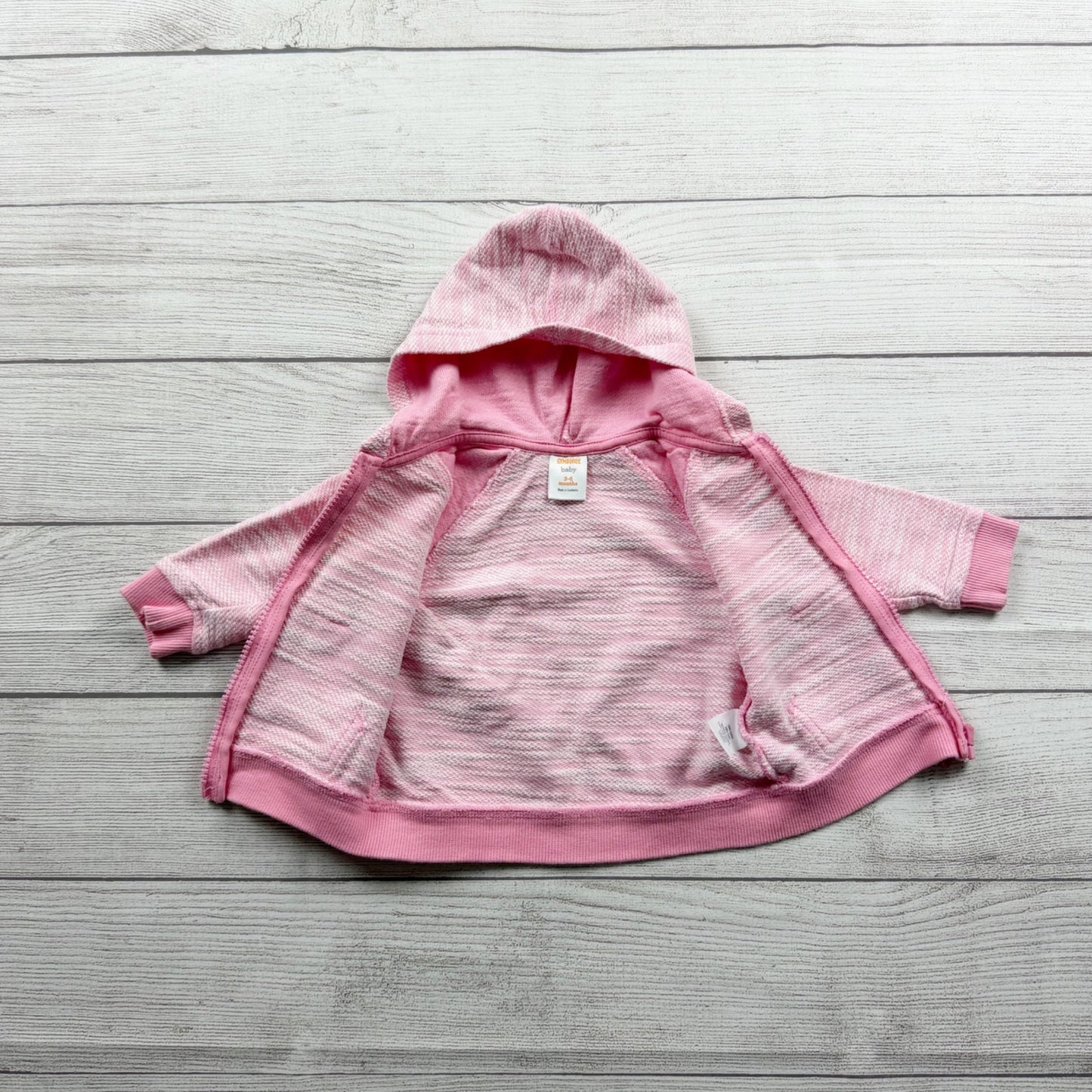 Gymboree Baby Girl Pink Zip Up Hoodie Jacket Hooded Sweatshirt 3-6 Months