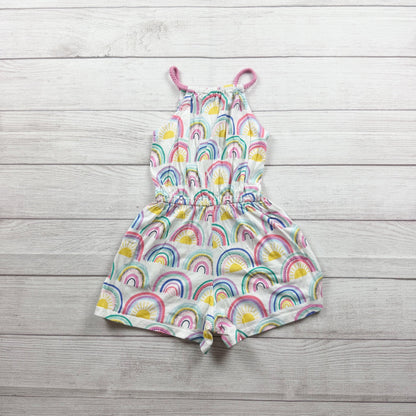 Rumi + Ryder Girls Rainbow Print Sleeveless Romper S 6-7