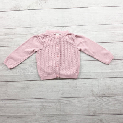 Janie And Jack Pink Cable Knit Toddler Cardigan Sweater Button Front 18-24 Months