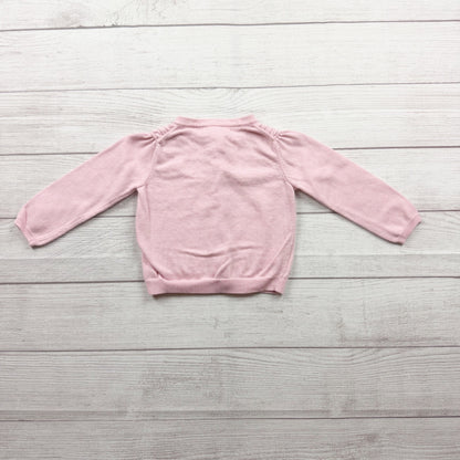 Janie And Jack Pink Cable Knit Toddler Cardigan Sweater Button Front 18-24 Months