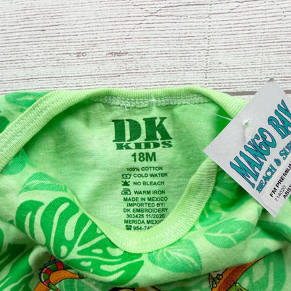 DK Kids Mango Bay Baby Bodysuit Tropical Leaf Print Alligator NWT 12-18 Months