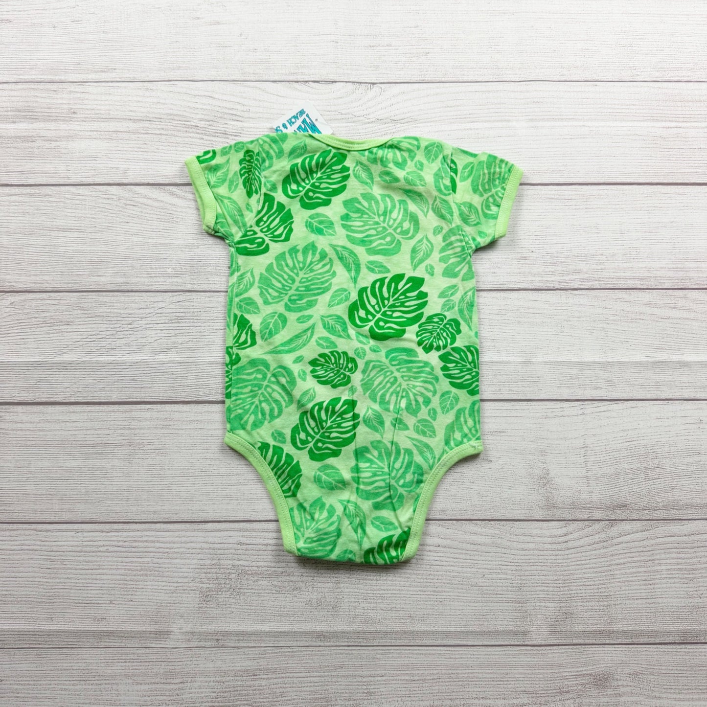 DK Kids Mango Bay Baby Bodysuit Tropical Leaf Print Alligator NWT 12-18 Months