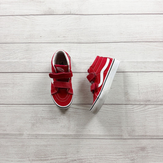 Vans Kids Red Sk8-Mid VN000D3YNQP Strap Sneakers Casual Shoes Youth US 12