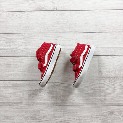 Vans Kids Red Sk8-Mid VN000D3YNQP Strap Sneakers Casual Shoes Youth US 12