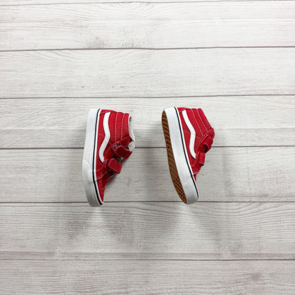 Vans Kids Red Sk8-Mid VN000D3YNQP Strap Sneakers Casual Shoes Youth US 12