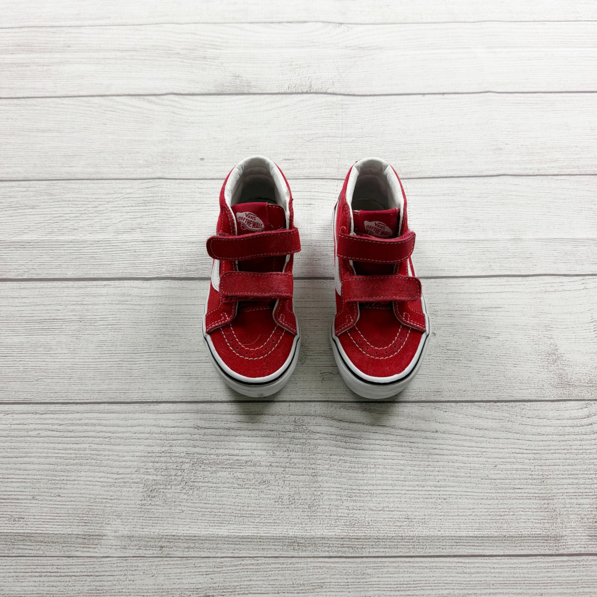 Vans Kids Red Sk8-Mid VN000D3YNQP Strap Sneakers Casual Shoes Youth US 12