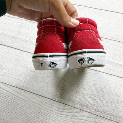 Vans Kids Red Sk8-Mid VN000D3YNQP Strap Sneakers Casual Shoes Youth US 12