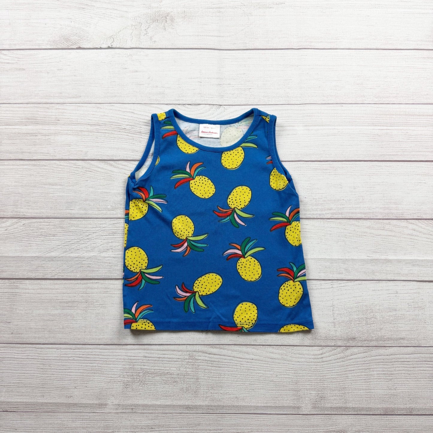 Hanna Andersson Girls Fruit Print Sleeveless Cotton Tank Top 6-7
