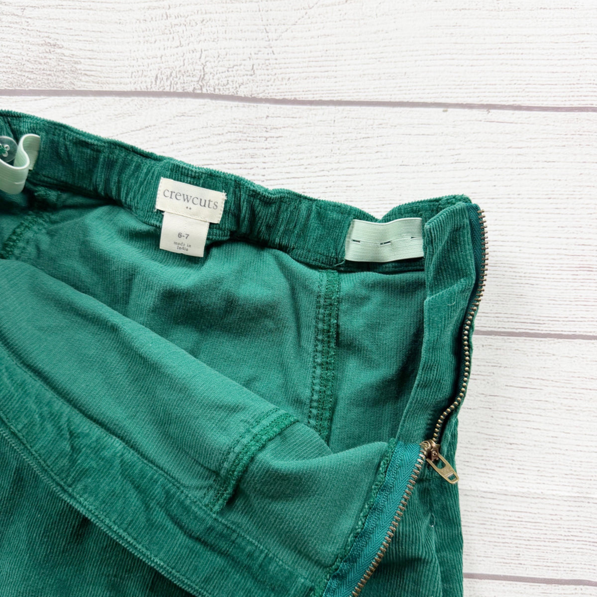 Crewcuts Green Corduroy Girls Skirt Solid 6-7