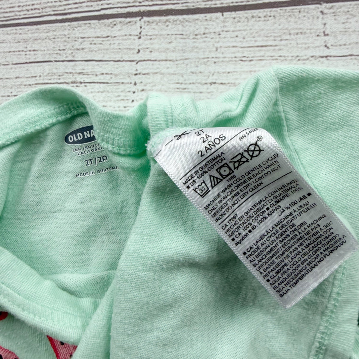 Old Navy Sweet Sunny Days Graphic Tee Girls Short Sleeve Cotton Mint Shirt 2T