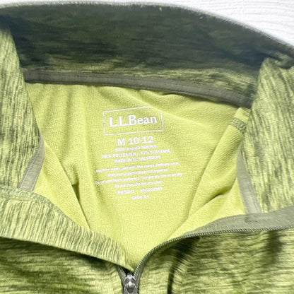 L.L. Bean Kids Half Zip Green Pullover Shirt Medium 10-12