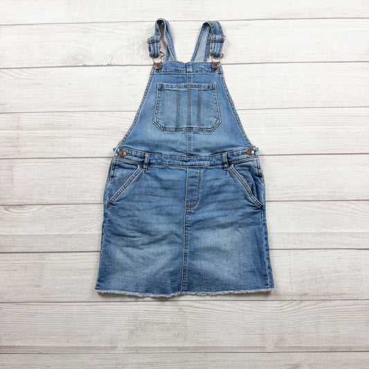 OshKosh BGosh Girls Denim Overall Dress Skirtalls Adjustable Straps Pockets 10