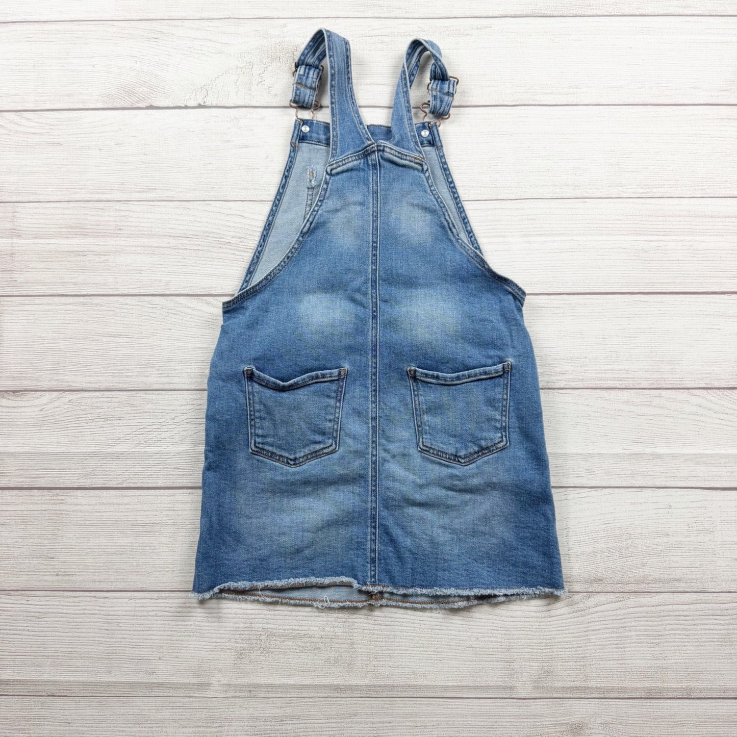 OshKosh BGosh Girls Denim Overall Dress Skirtalls Adjustable Straps Pockets 10
