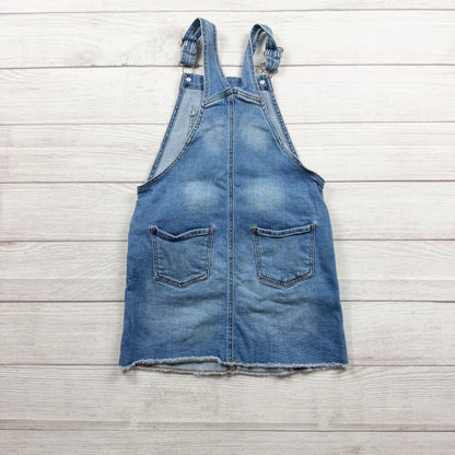 OshKosh BGosh Girls Denim Overall Dress Skirtalls Adjustable Straps Pockets 10
