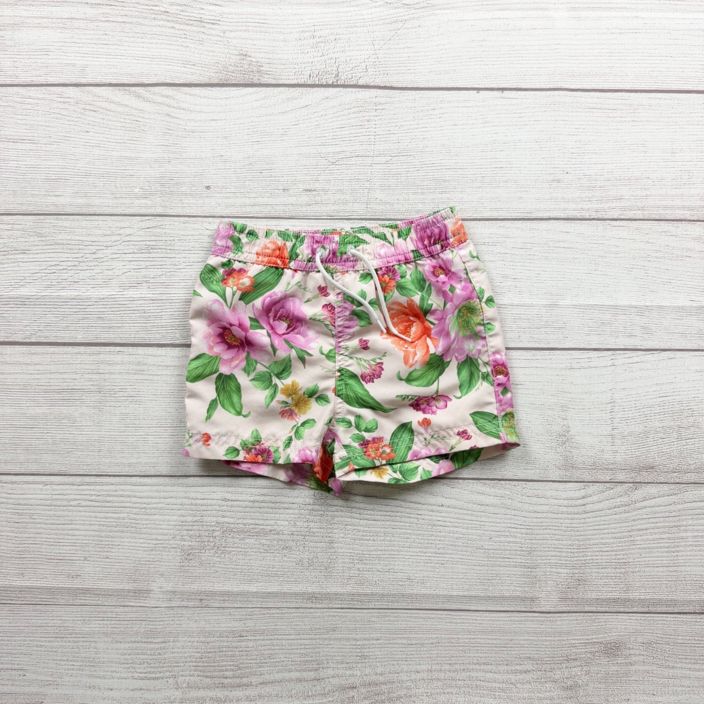 Janie And Jack Floral Print Baby Swim Trunks Tropical Style 6-12 Months