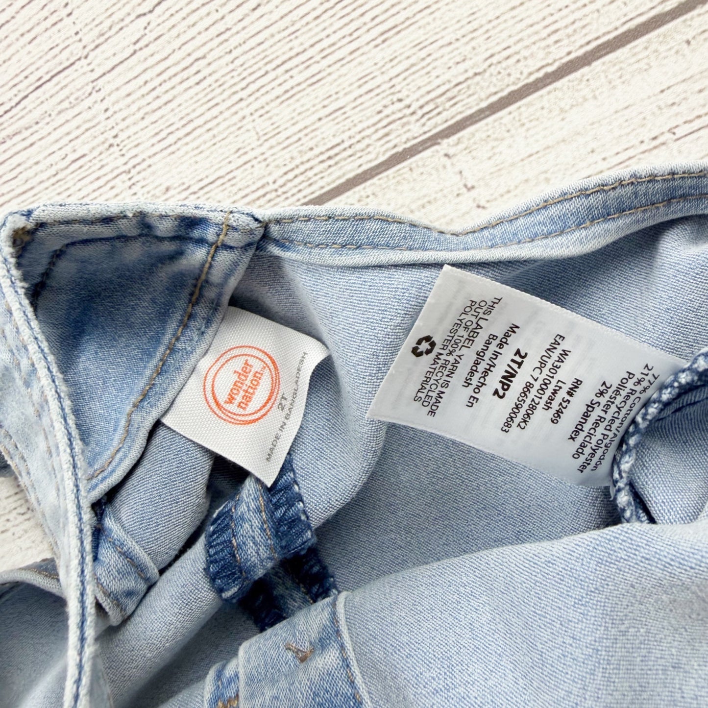Wonder Nation Denim Overall Dress Light Jumper Pinafore Button Front Pocket 2T