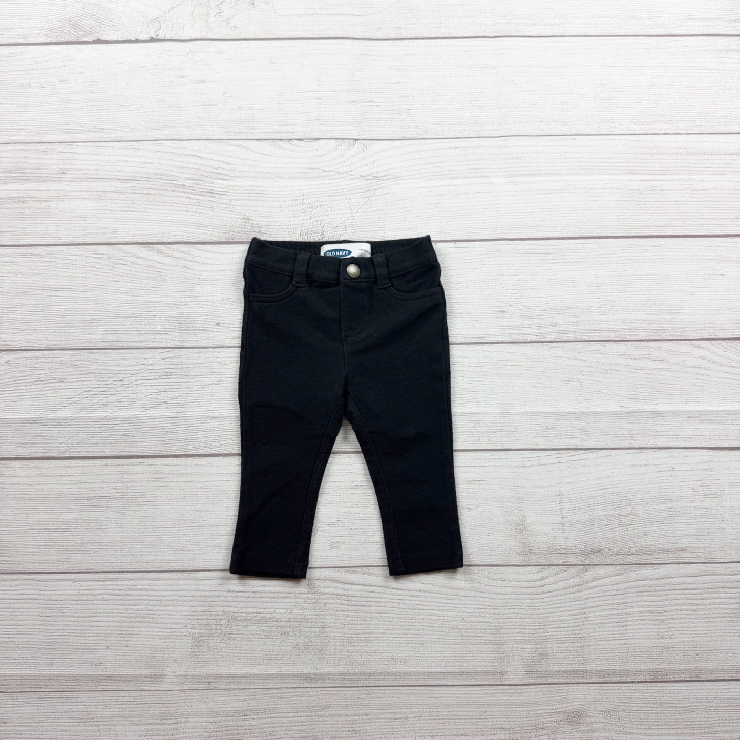 Old Navy Girls Black Stretch Pull On Skinny Ballerina Jeggings 6-12 Months
