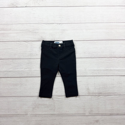 Old Navy Girls Black Stretch Pull On Skinny Ballerina Jeggings 6-12 Months