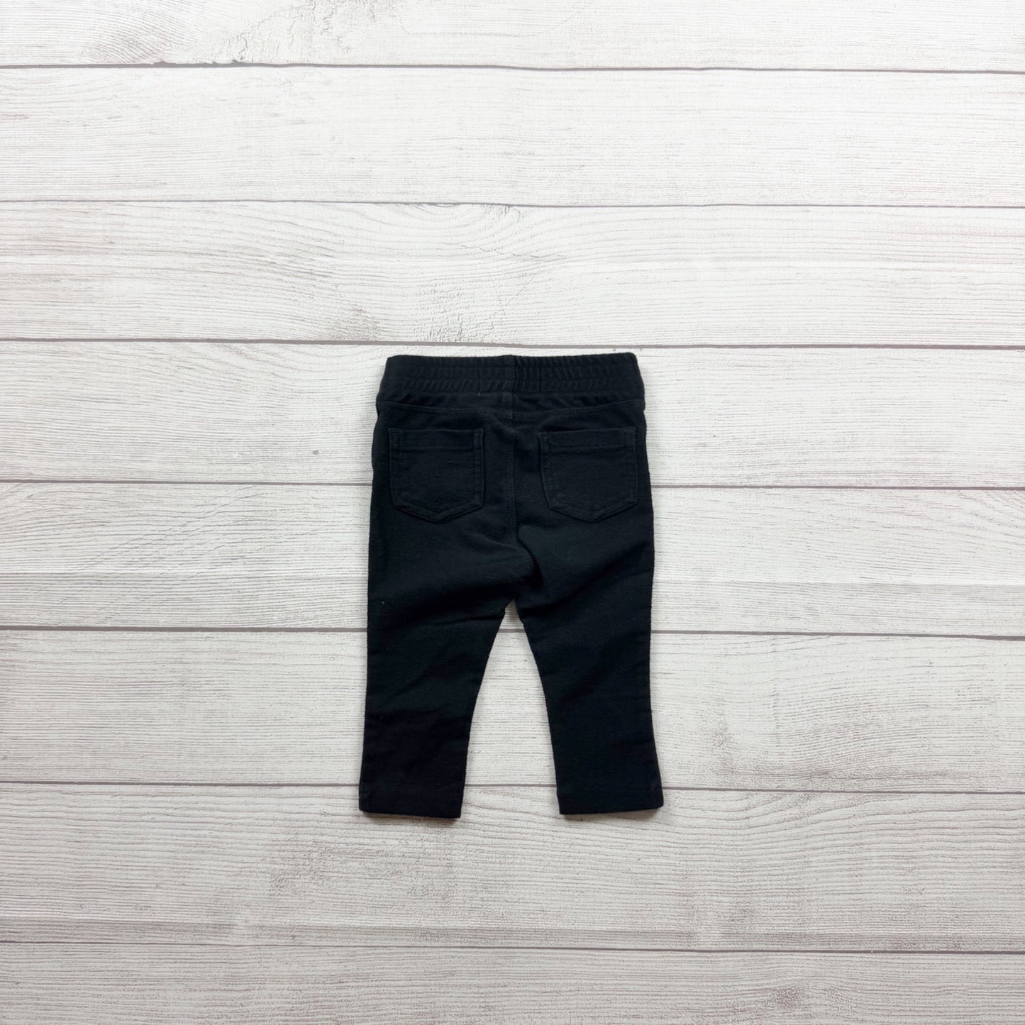 Old Navy Girls Black Stretch Pull On Skinny Ballerina Jeggings 6-12 Months