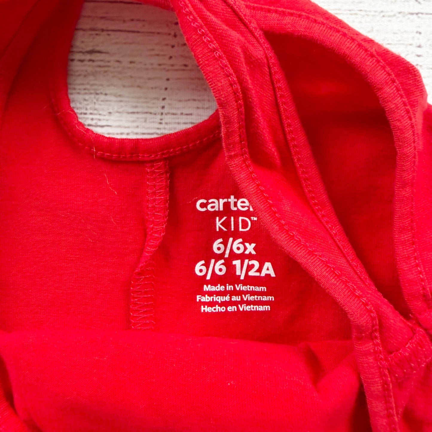 Carter's Girls Red Tank Top Popsicle USA Sequin Design Sleeveless Racerback 6-6X