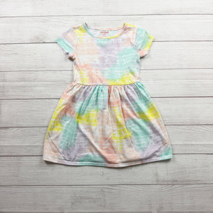 Cat & Jack Short Sleeve Tie Dye Pastel Girls Dress XS 4-5