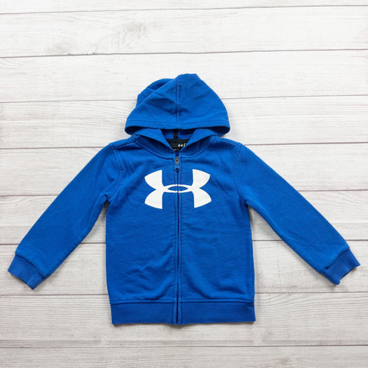 Under Armour Blue Full Zip Kids Hoodie Logo Design 4
