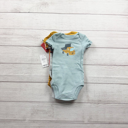 Carter’s Baby 5 Pack Short Sleeve Bodysuits Cars Stripes Prints NWT 3-6 Months