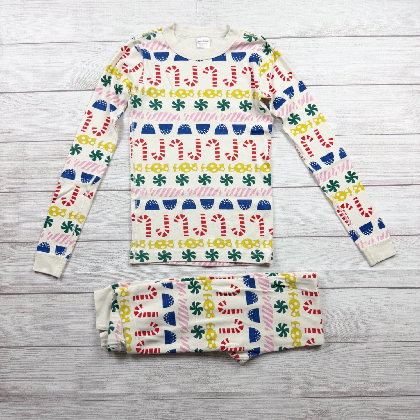 Hanna Andersson Organic Cotton Kids Holiday Pajama Set Candy Cane Fair Isle 12