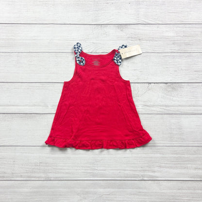 First Impressions Toddler Girls Ruffle Hem Gingham Shoulder Tie Dress NWT 2T