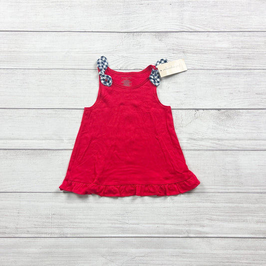 First Impressions Toddler Girls Ruffle Hem Gingham Shoulder Tie Dress NWT 2T