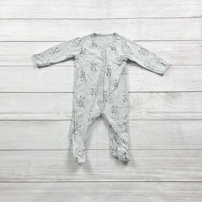 Rosie Pope Baby Gray Footed Sleeper Pajamas Fox Print 6-9 Months