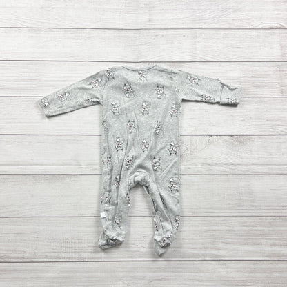 Rosie Pope Baby Gray Footed Sleeper Pajamas Fox Print 6-9 Months